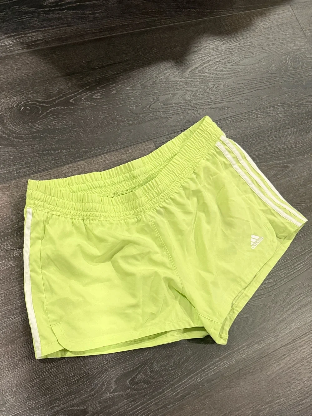 NWT Adidas Pacer 3-Stripes Train Shorts - Pulse Lime/White, Large - Picture 6 of 13
